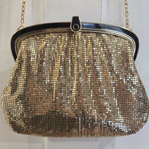 WHITING & DAVIS GOLD HANDBAG